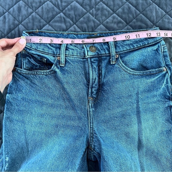 Express jeans 70s Flare Women 2 R Distressed Bell Bottom Raw Released Hem C - Picture 5 of 7